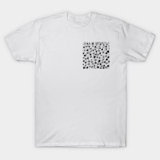 Broken Tiles Mosaic Pattern Black and White Color Background GC-120-9 T-Shirt
